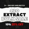 420 extract sale graphic promoting 20% off on 28g mix and match with minimum 2 units.