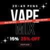 20 to 49 vape pen mix and match deal – 25% off during 420 bulk sale