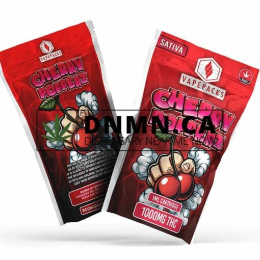 VapePacks Cherry Popperz 1mL Cartridge – 1000mg THC Sativa