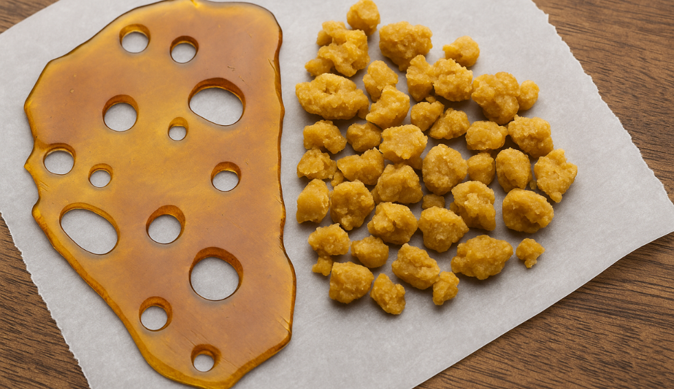 Cannabis concentrates like shatter and crumble, which may affect how long you are high