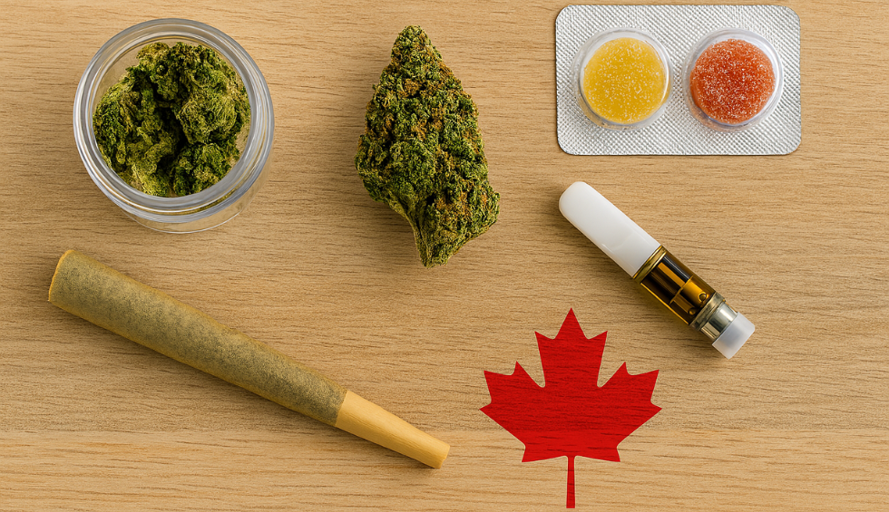 Top cannabis products on pot sites in Canada, including flower, gummies, vapes, and pre-rolls