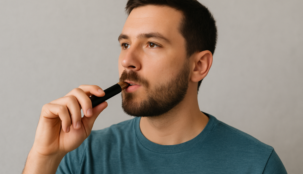 Man using a weed vape pen, highlighting why vape pens are a top choice for Canadian cannabis users