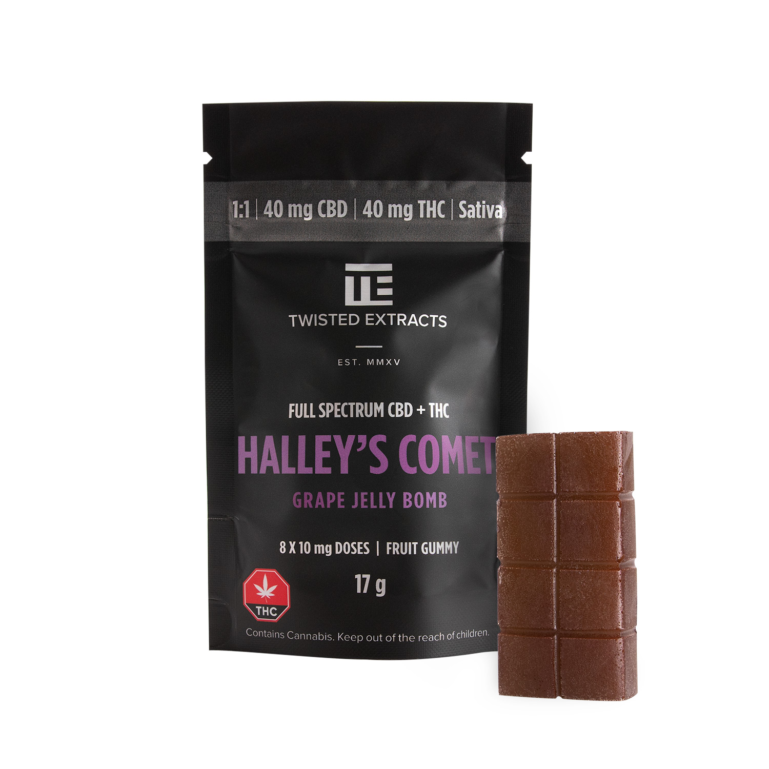 Grape Jelly Bomb Halley's Comet - 40mg THC + 40mg CBD